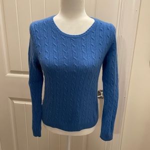 Blue J. Crew crewneck cable knit sweater. Size L (fits like a size small)